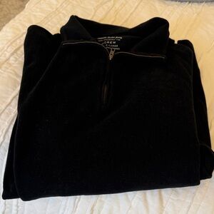 J. Crew Men's Zip Up Black 100%cotton sueded Jersey Sweater